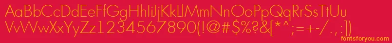 Futur16 Font – Orange Fonts on Red Background