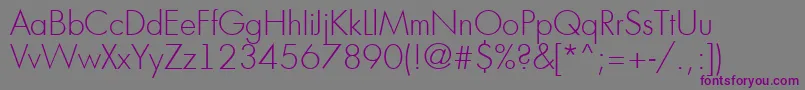 Futur16-fontti – violetit fontit harmaalla taustalla