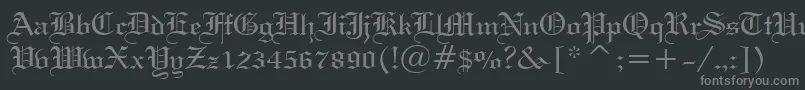 Wedtxtn Font – Gray Fonts on Black Background