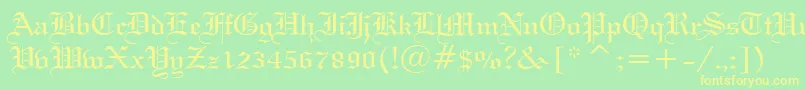 Wedtxtn Font – Yellow Fonts on Green Background
