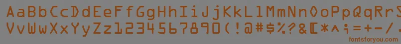 OcrOnectt-Schriftart – Braune Schriften auf grauem Hintergrund