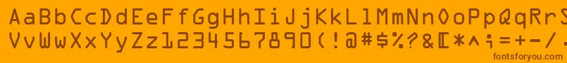 OcrOnectt-Schriftart – Braune Schriften auf orangefarbenem Hintergrund