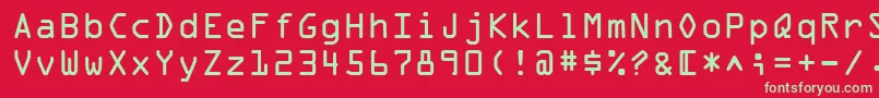 OcrOnectt Font – Green Fonts on Red Background