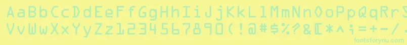 OcrOnectt Font – Green Fonts on Yellow Background