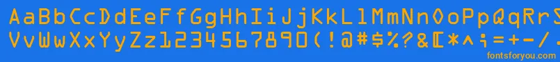 OcrOnectt Font – Orange Fonts on Blue Background