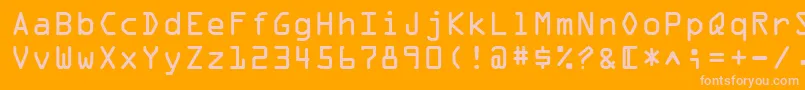 OcrOnectt-Schriftart – Rosa Schriften auf orangefarbenem Hintergrund