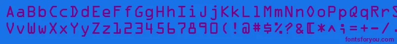 OcrOnectt-Schriftart – Violette Schriften auf blauem Hintergrund