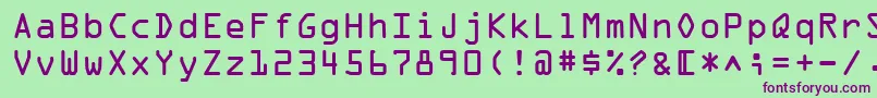 OcrOnectt Font – Purple Fonts on Green Background