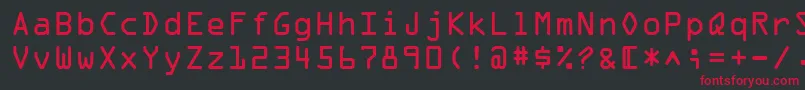 OcrOnectt Font – Red Fonts on Black Background