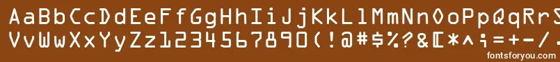 フォントOcrOnectt – 茶色の背景に白い文字