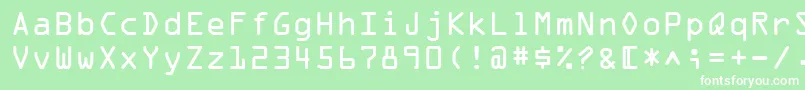 フォントOcrOnectt – 緑の背景に白い文字