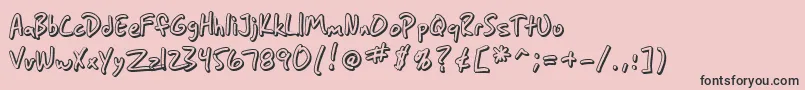 SfGrungeSansShadow-Schriftart – Schwarze Schriften auf rosa Hintergrund