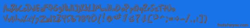 Police SfGrungeSansShadow – polices brunes sur fond bleu