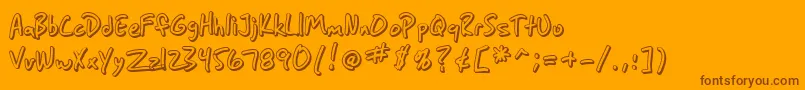 Шрифт SfGrungeSansShadow – коричневые шрифты на оранжевом фоне