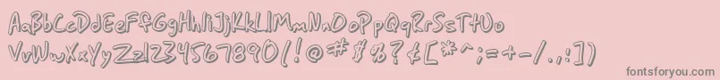 フォントSfGrungeSansShadow – ピンクの背景に灰色の文字