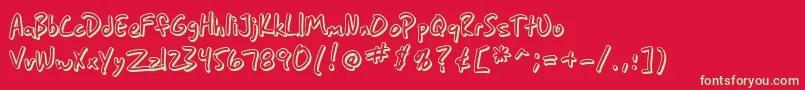 SfGrungeSansShadow Font – Green Fonts on Red Background