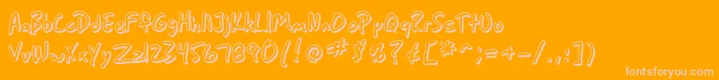 フォントSfGrungeSansShadow – オレンジの背景にピンクのフォント