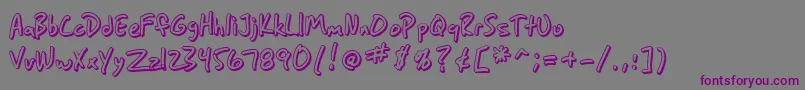 SfGrungeSansShadow-Schriftart – Violette Schriften auf grauem Hintergrund