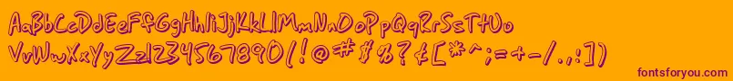 Fonte SfGrungeSansShadow – fontes roxas em um fundo laranja