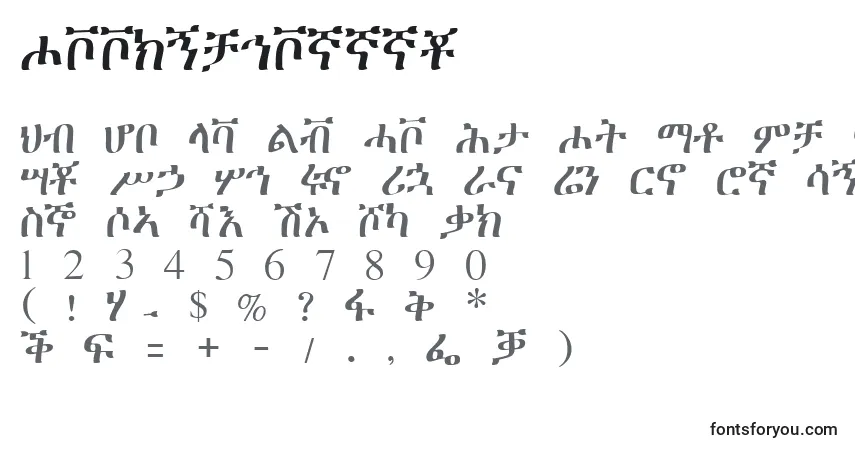A fonte Geeztimesssk – alfabeto, números, caracteres especiais