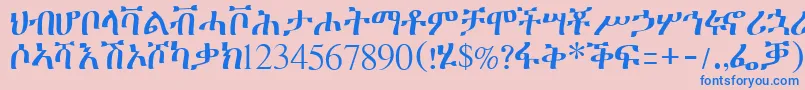 フォントGeeztimesssk – ピンクの背景に青い文字