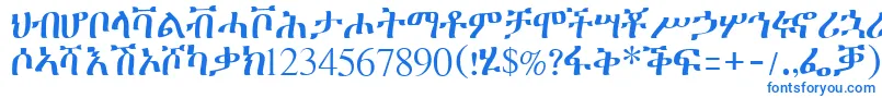 フォントGeeztimesssk – 白い背景に青い文字