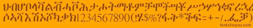 Geeztimesssk-Schriftart – Braune Schriften auf orangefarbenem Hintergrund