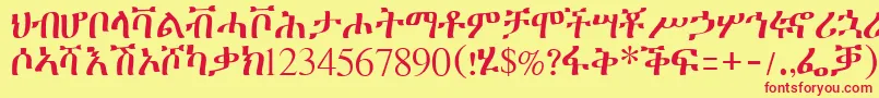 Geeztimesssk Font – Red Fonts on Yellow Background