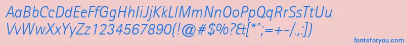 Police AgfarotissansseriflightItalic – polices bleues sur fond rose