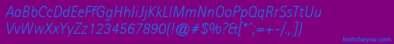 AgfarotissansseriflightItalic Font – Blue Fonts on Purple Background