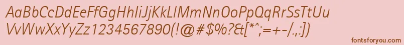 AgfarotissansseriflightItalic-Schriftart – Braune Schriften auf rosa Hintergrund