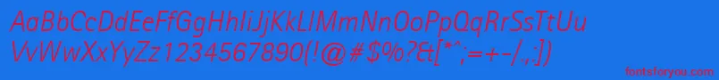 AgfarotissansseriflightItalic Font – Red Fonts on Blue Background