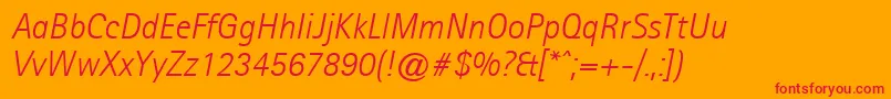 AgfarotissansseriflightItalic-Schriftart – Rote Schriften auf orangefarbenem Hintergrund