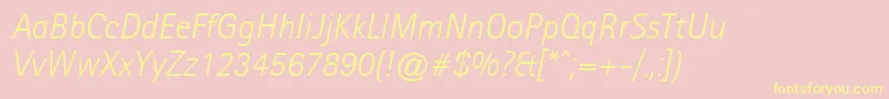 AgfarotissansseriflightItalic-Schriftart – Gelbe Schriften auf rosa Hintergrund