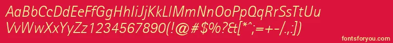 AgfarotissansseriflightItalic Font – Yellow Fonts on Red Background