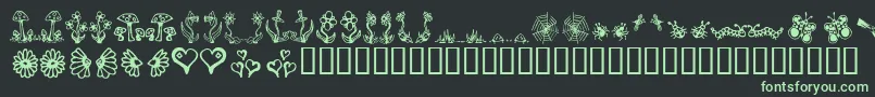 Gardd ffy Font – Green Fonts on Black Background