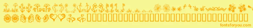 Gardd ffy Font – Orange Fonts on Yellow Background
