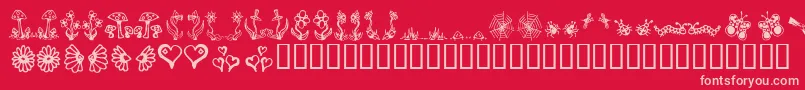 Gardd ffy-Schriftart – Rosa Schriften auf rotem Hintergrund