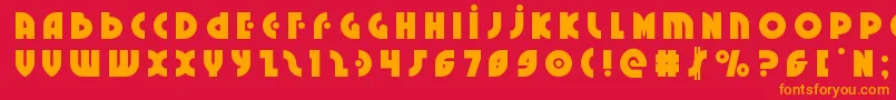 フォントNeuralnomicontitle – 赤い背景にオレンジの文字