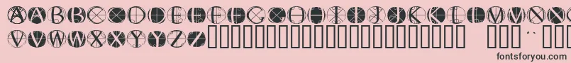 Fonte Fisheyebuttons2 – fontes pretas em um fundo rosa