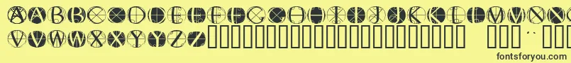 Fisheyebuttons2 Font – Black Fonts on Yellow Background