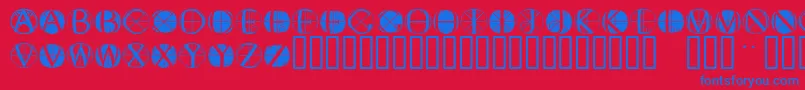Fisheyebuttons2 Font – Blue Fonts on Red Background