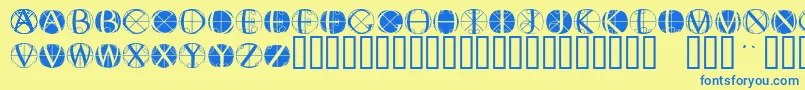 Weitere Informationen zur Fisheyebuttons2-Schriftart Fisheyebuttons2-Schriftart – Blaue Schriften auf gelbem Hintergrund