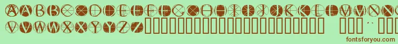 Fisheyebuttons2 Font – Brown Fonts on Green Background