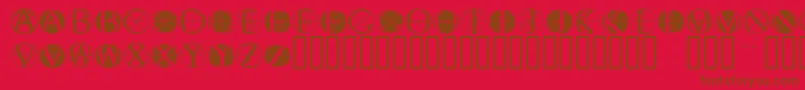 Fisheyebuttons2 Font – Brown Fonts on Red Background