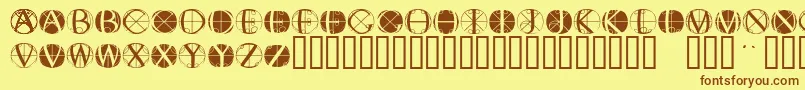 Fisheyebuttons2 Font – Brown Fonts on Yellow Background
