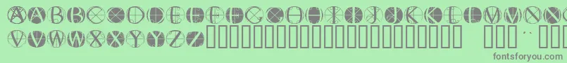 フォントFisheyebuttons2 – 緑の背景に灰色の文字