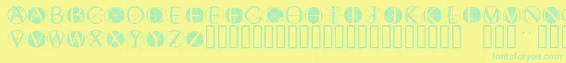 Weitere Informationen zur Fisheyebuttons2-Schriftart Fisheyebuttons2-Schriftart – Grüne Schriften auf gelbem Hintergrund