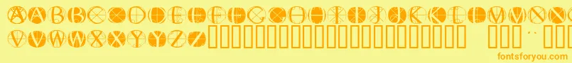 Шрифт Fisheyebuttons2 – оранжевые шрифты на жёлтом фоне