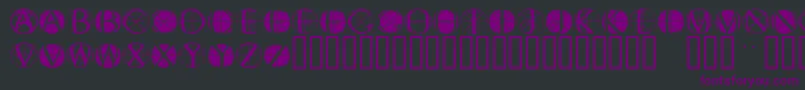 Weitere Informationen zur Fisheyebuttons2-Schriftart Fisheyebuttons2-Schriftart – Violette Schriften auf schwarzem Hintergrund